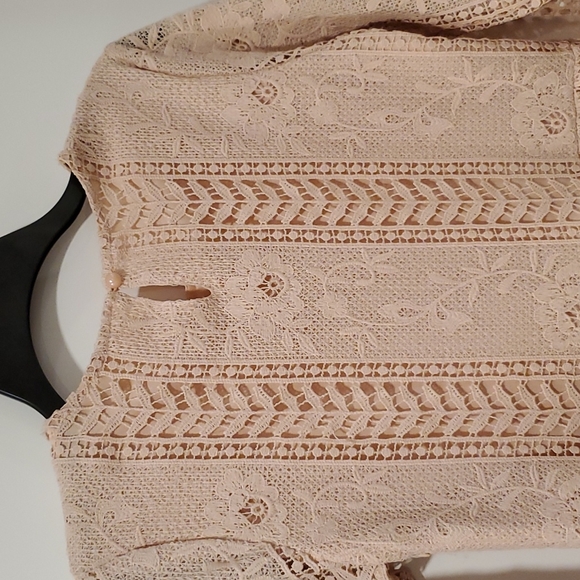 Tea n Rose rose crochet lacey overlay side zipper Small EUC - Picture 4 of 10